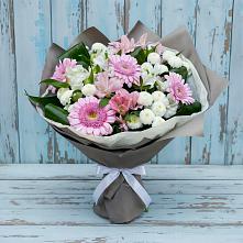 Букет цветов из:  Герберы, Альстромерии и Хризантемы в Дондуковском