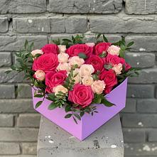 Цветочная композиция из Розы в коробке в Дондуковском