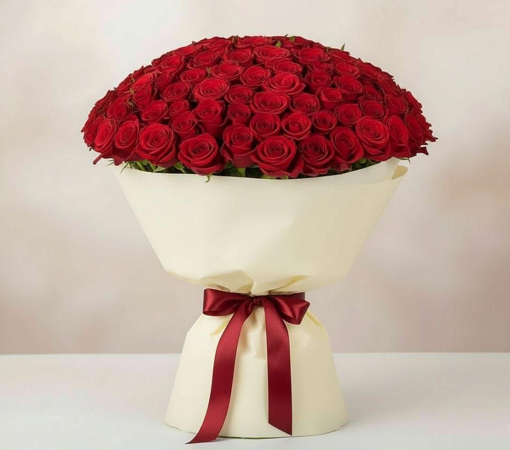 Букет 101 Красная роза Милано в Дондуковском
