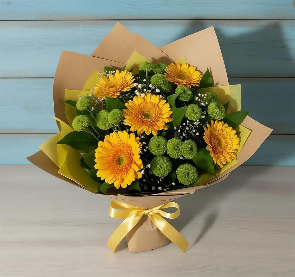 Букет цветов из: Герберы и Хризантемы в Дондуковском