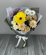 Букет цветов из:  Розы, Герберы и Хризантемы в Дондуковском
