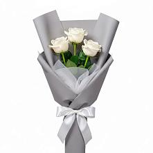 Букет 3 белые розы #REPLACE_PRED# Дондуковском