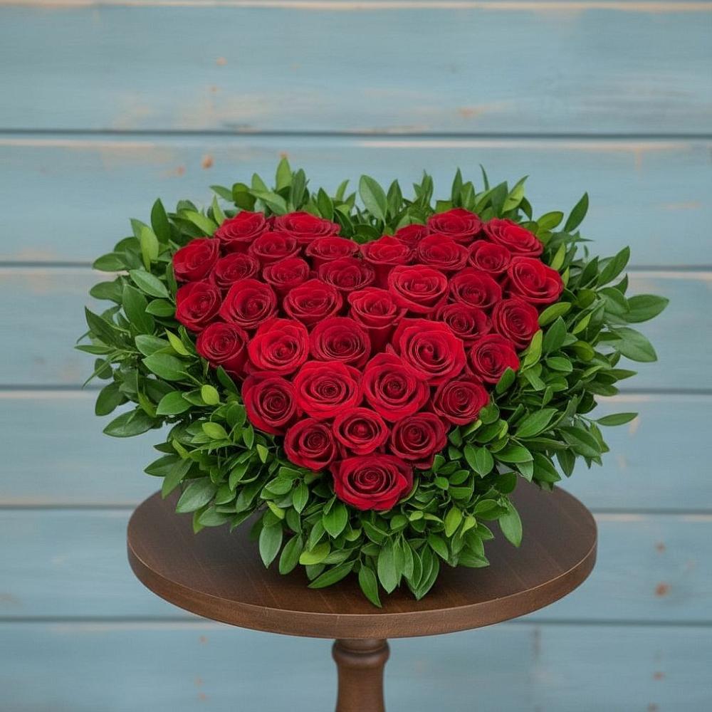 Цветочная композиция из Розы в виде сердца в Дондуковском