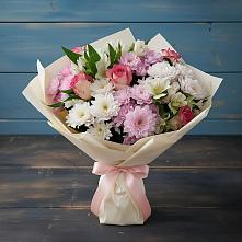 Букет цветов из:  Хризантемы, Альстромерии и Розы в Дондуковском