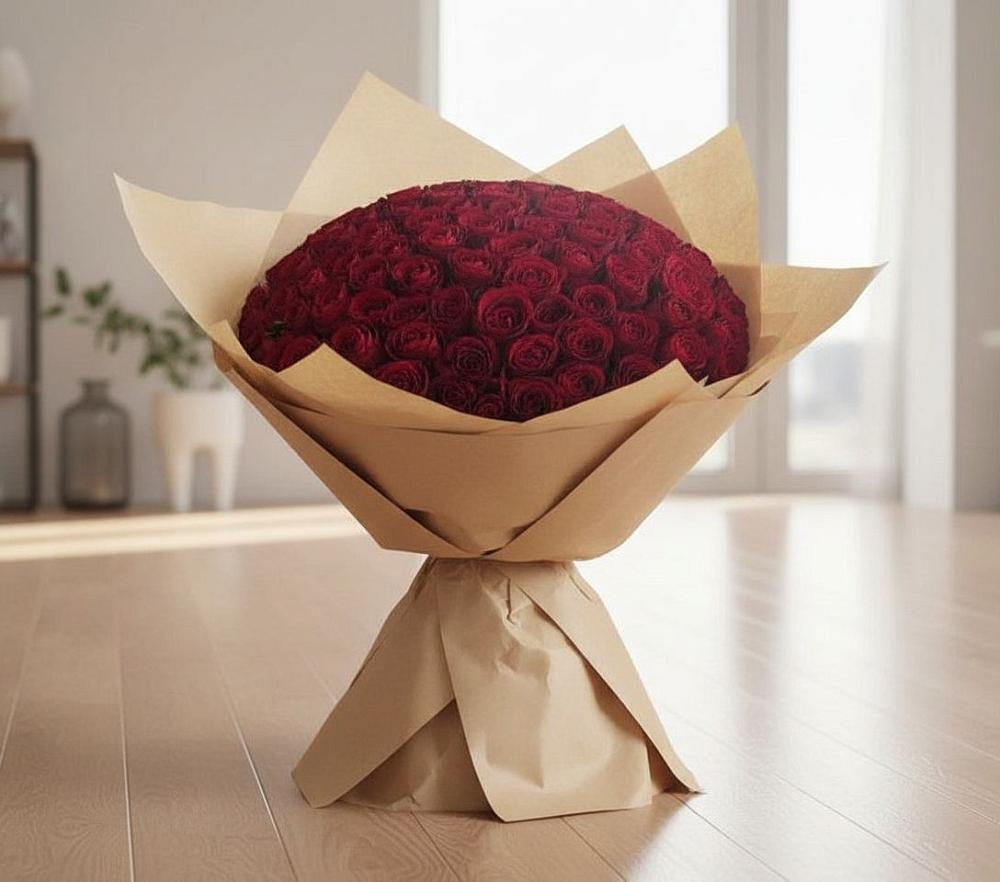 Букет 101 Красная роза в Дондуковском