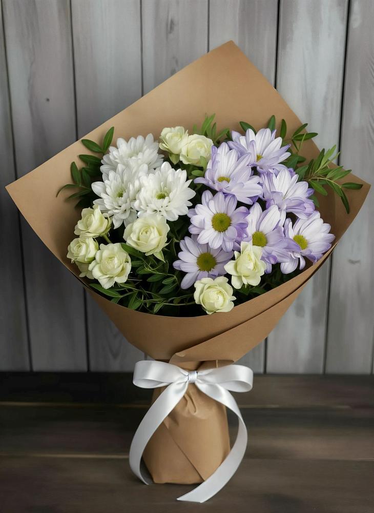 Букет цветов из: Хризантемы и Розы в Дондуковском